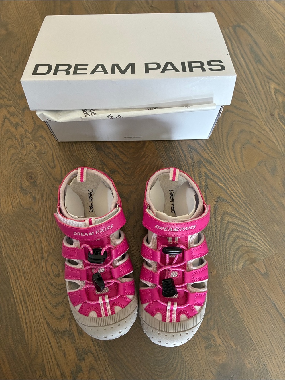 Dream Pairs Kids Hot Pink Closed-Toe Sport Sandals